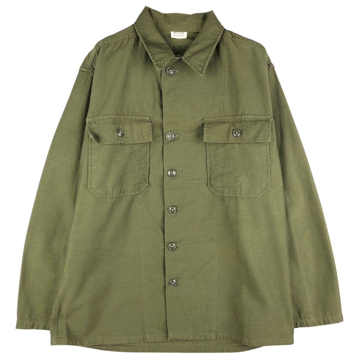古着 60年代 米軍実品 筒袖 1stモデル 後期 ミリタリー ユーティリティシャツ MEDIUM メンズM相当/eaa603728