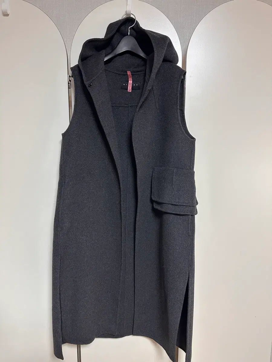 シスレー カシミア WHO ロング ベスト チャコール Fサイズ 最高