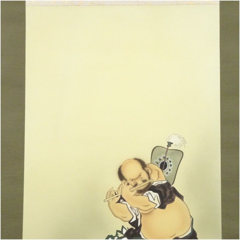 香月筆 布袋図 肉筆絹本掛軸（紙箱） 掛け軸 床の間 書 おしゃれ 絵画