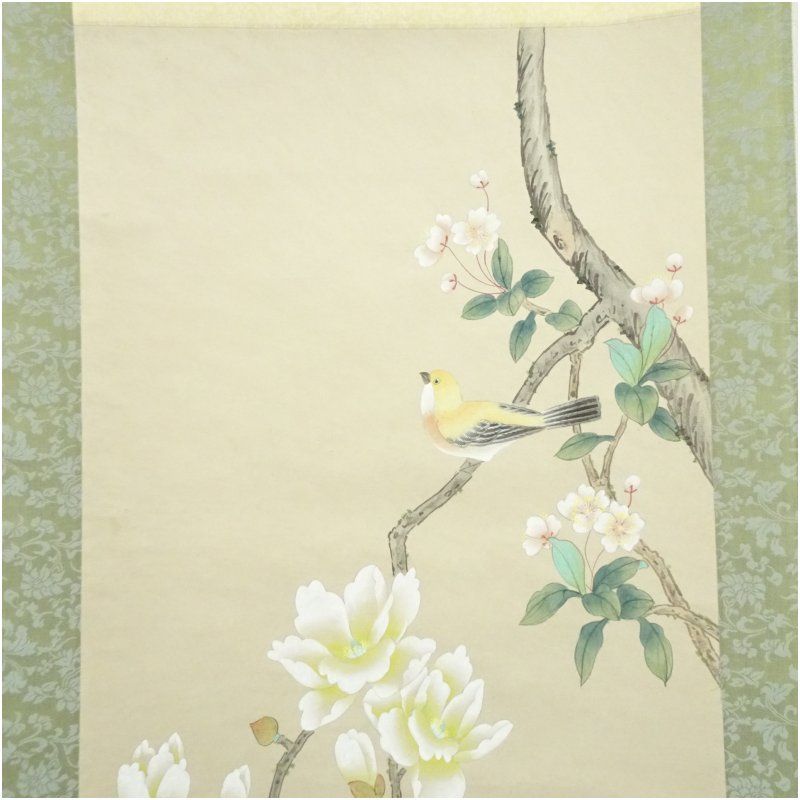 中国 呉雲筆 花鳥図 肉筆紙本掛軸（紙箱） 掛け軸 床の間 書 おしゃれ