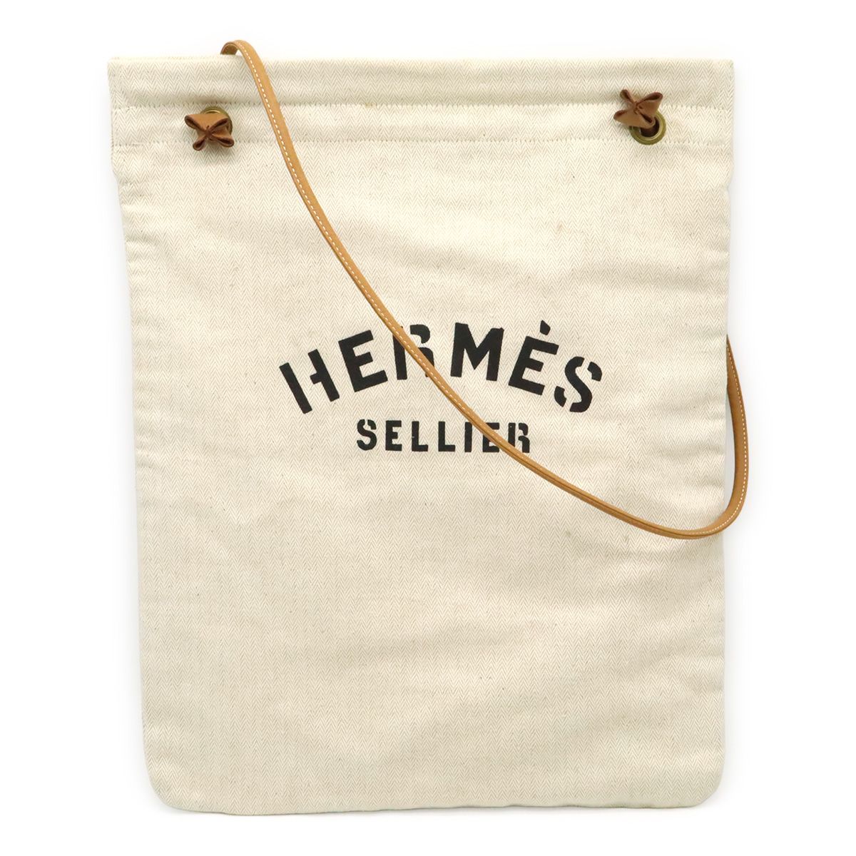 HERMES エルメス サック アリーヌGM ショルダーバッグ ワンショルダー セミショルダー トワルシェブロン レザー ナチュラル