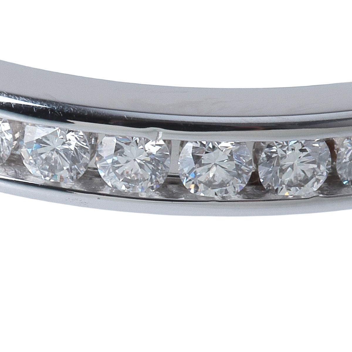 【良品】ティファニー エンチャント リング Pt950 10号 ティファニー チャネル ハーフエタニティ ダイヤ リング 10号強 幅2.6