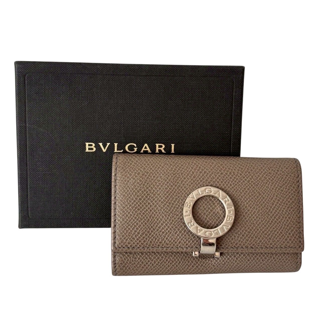 【新品未使用/箱付き】BVLGARIキーケース(キーリング)グレージュ国内正規品 新品未使用/箱付き】BVLGARIキーケース(キーリング)グレージュ国内正規品