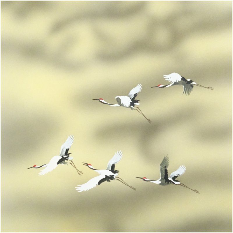 小川香月筆 富士 肉筆絹本掛軸（紙箱） 掛け軸 床の間 書 おしゃれ