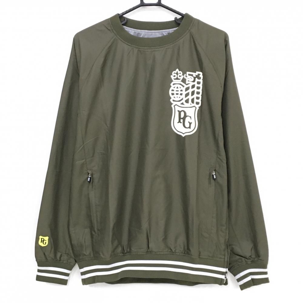 超美品】パーリーゲイツ スニード カーキ×白 蓄熱裏地 袖口・裾ライン