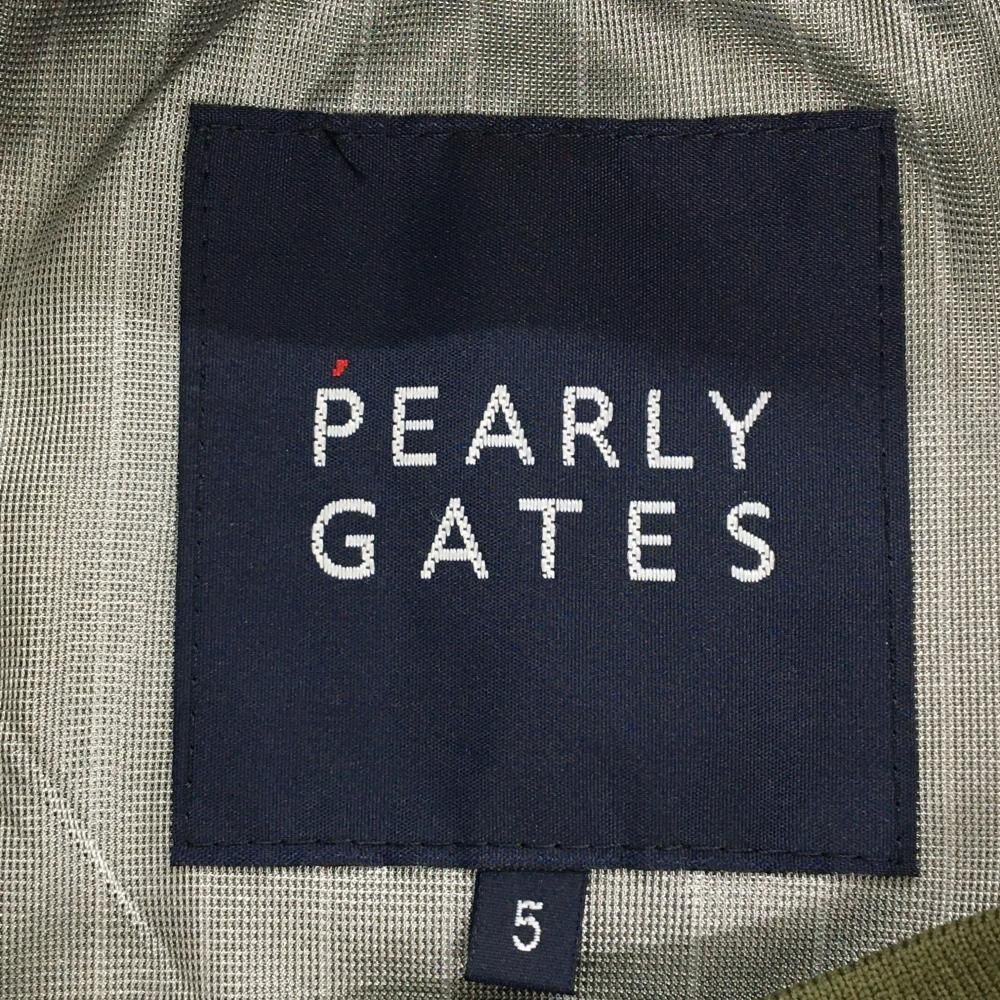 超美品】パーリーゲイツ スニード カーキ×白 蓄熱裏地 袖口・裾ライン