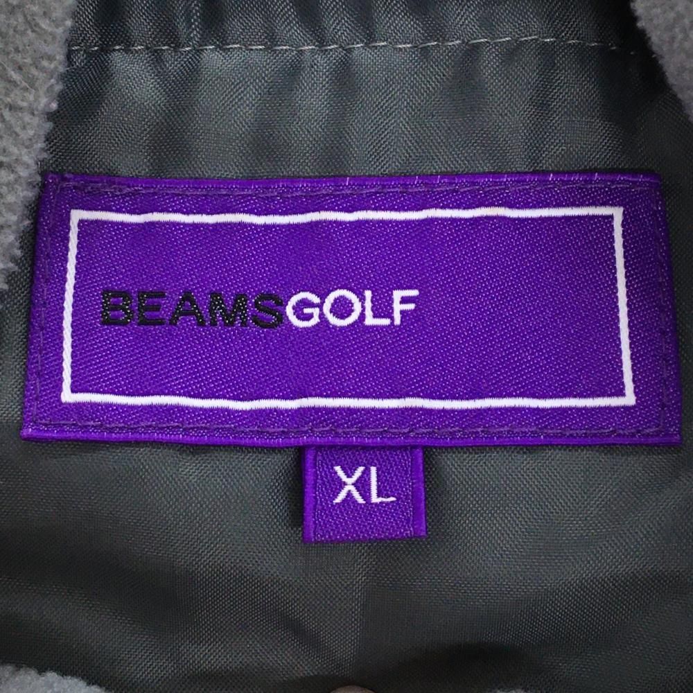 ビームスゴルフ 2WAYダウンジャケット グレー ヘリンボーン地模様 胸元