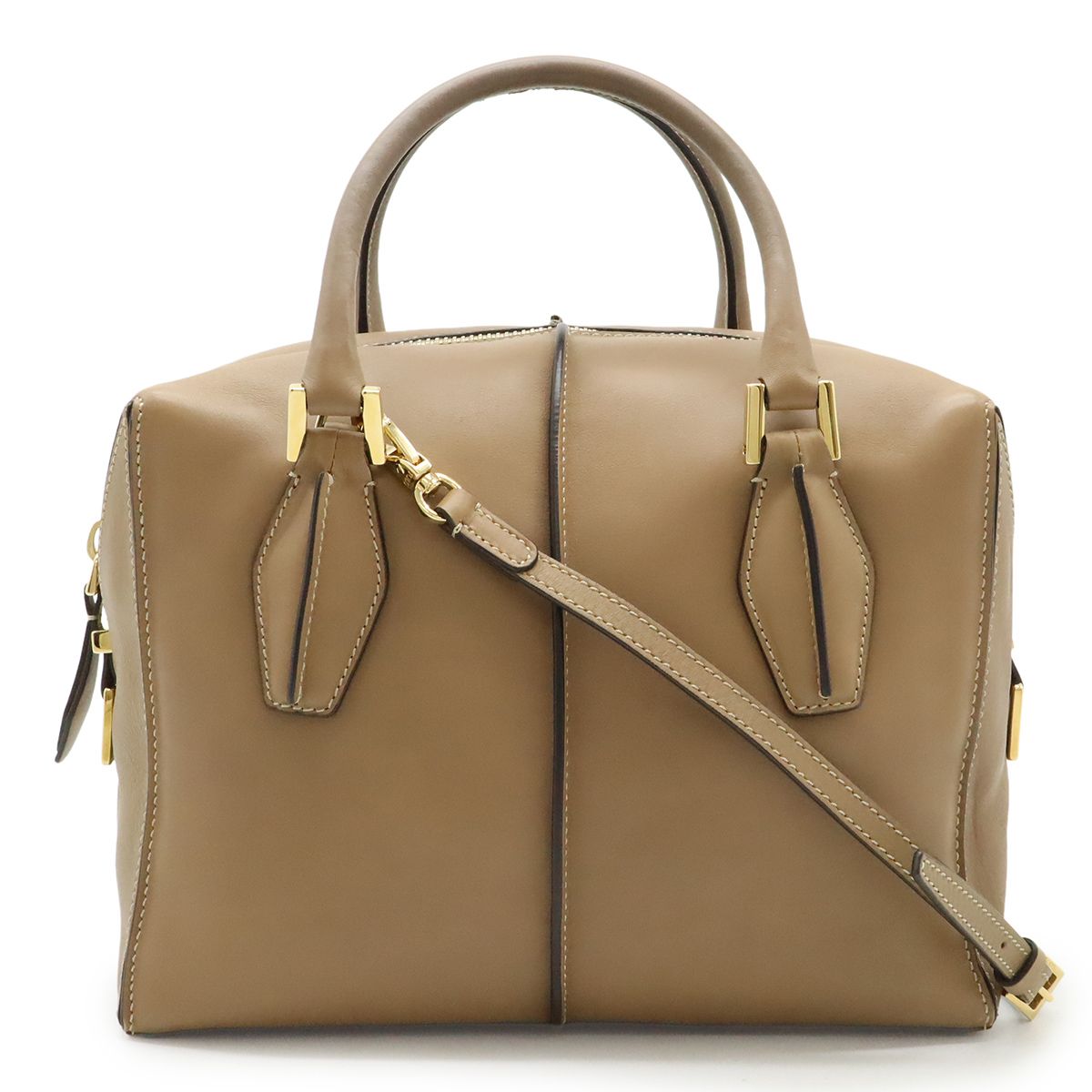 極美品 トッズ 2way ハンドバッグ Dバッグ ショルダーバッグ Dキューブ TOD'S（トッズ） 美品 TOD'S D-CUBE ディーキューブ ボーラーバッグ