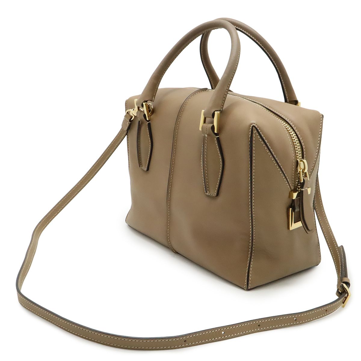 極美品 トッズ 2way ハンドバッグ Dバッグ ショルダーバッグ Dキューブ TOD'S（トッズ） 美品 TOD'S D-CUBE ディーキューブ ボーラーバッグ