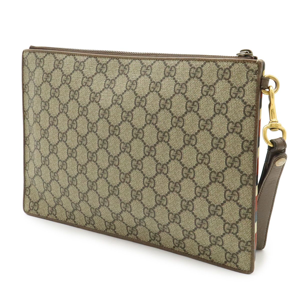 GUCCI グッチ クーリエ GGスプリーム クラッチバッグ セカンドバッグ ワッペン 虎 タイガー UFO レザー ベージュ マルチ 473915