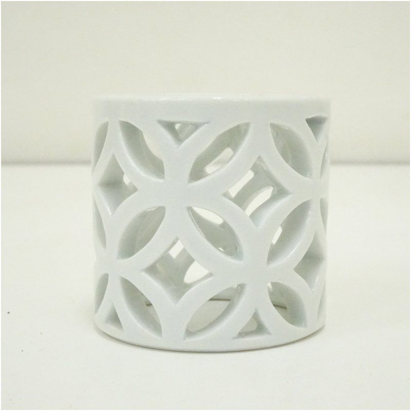 白磁七宝透蓋置 蓋置き 茶道 道具 茶道具 おしゃれ ふたおき 茶器 抹茶