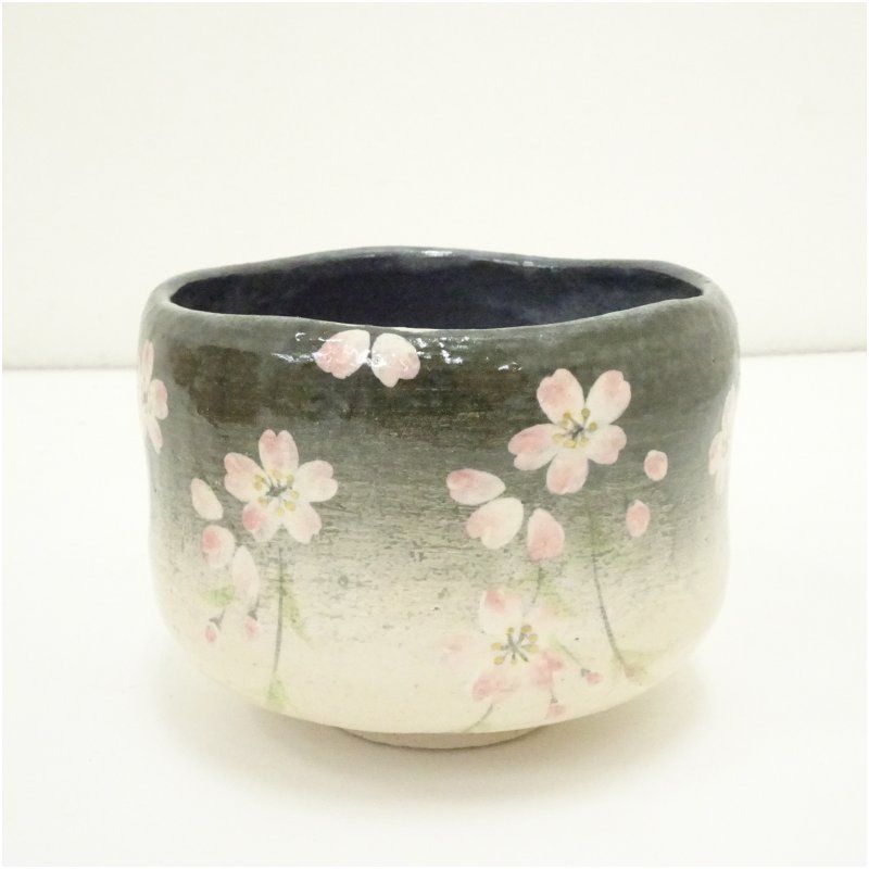 楽入窯造 桜ノ画楽茶碗 共箱 茶道 抹茶 おしゃれ 抹茶茶碗 抹茶碗 和食器 レトロ 茶器 骨董 茶わん 茶会 茶の湯