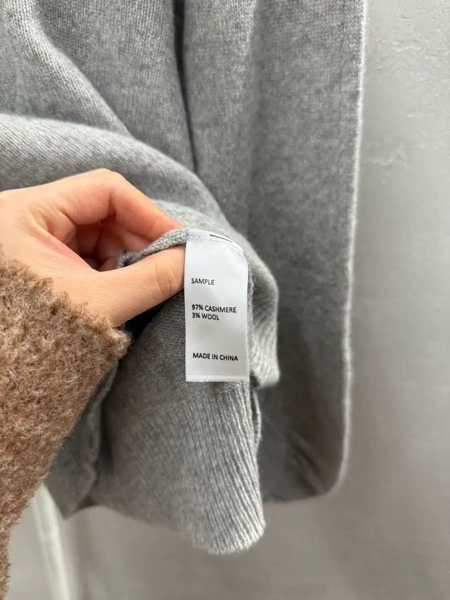  フレーム カシミア ウール ニット グレー S P 長袖 ニット セーター