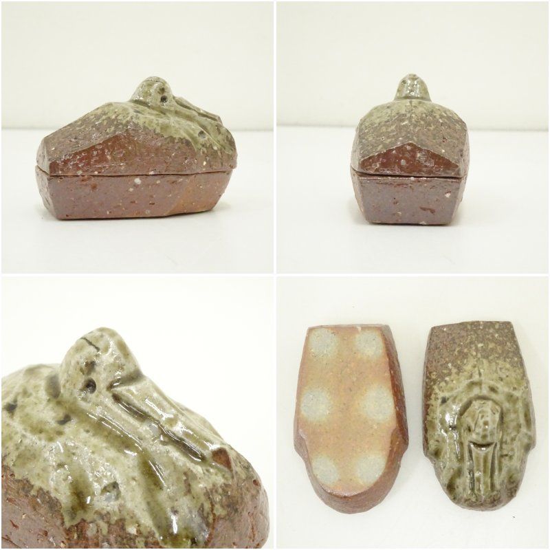 信楽焼 高橋楽斎造 鶴香合（共箱） 茶道具 茶道 香道 香道具 おしゃれ