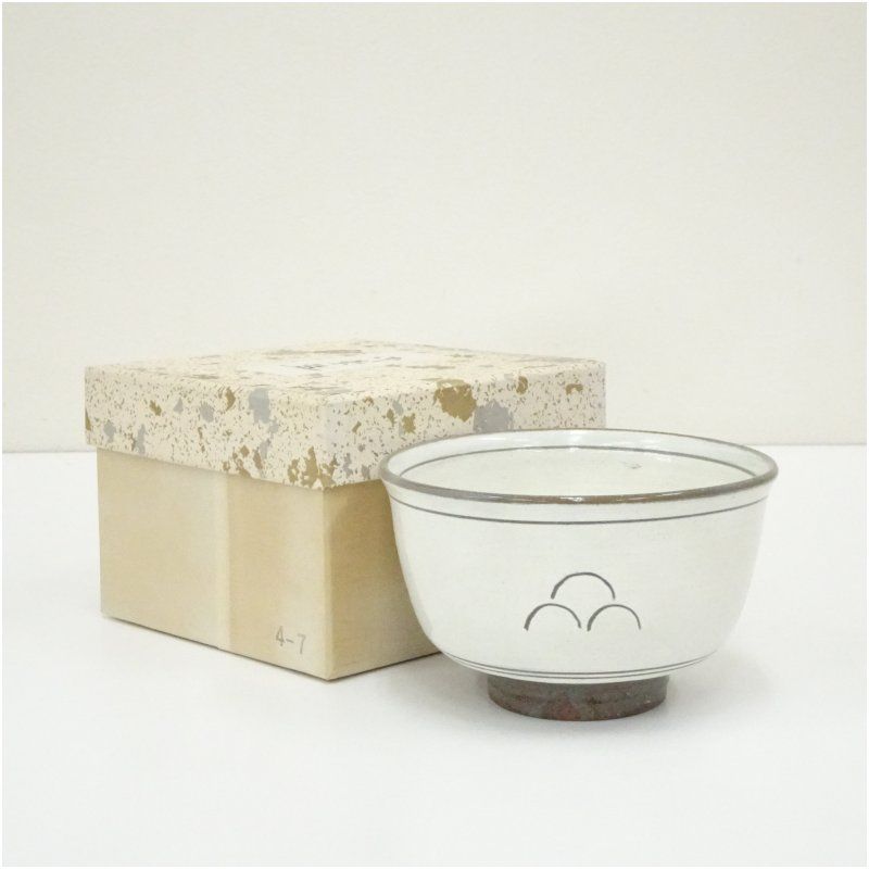 黒石窯造 粉引茶碗（箱付） 茶道 抹茶 おしゃれ 抹茶茶碗 抹茶碗 和