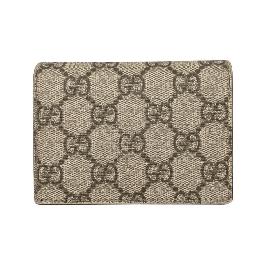 E 4872 グッチ 2つ折り財布 ダブルG カードケース ウォレット 658610 GGスプリーム レザー バイ ブラック ベージュ ゴールド金具 GUCCI