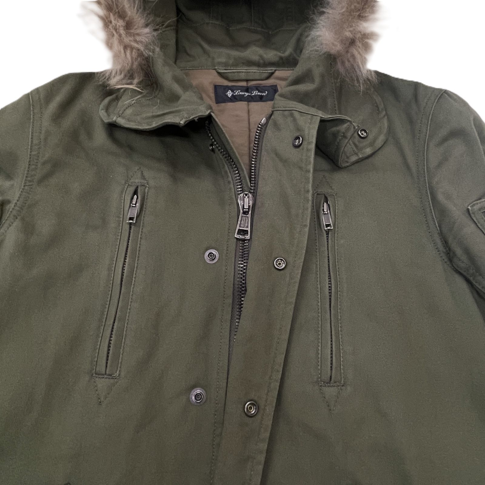 LOUNGE LIZARD ラウンジリザード モッズコート ラクーンファー使用 1 OD