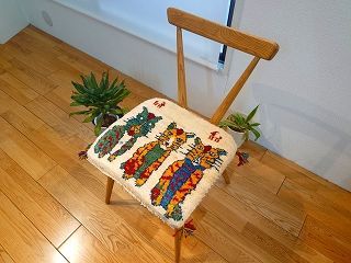 ペルシャ ギャッベ ミニマット 横41 x 37.5 cm 厚み 2.50 3匹の猫 T 8552 G