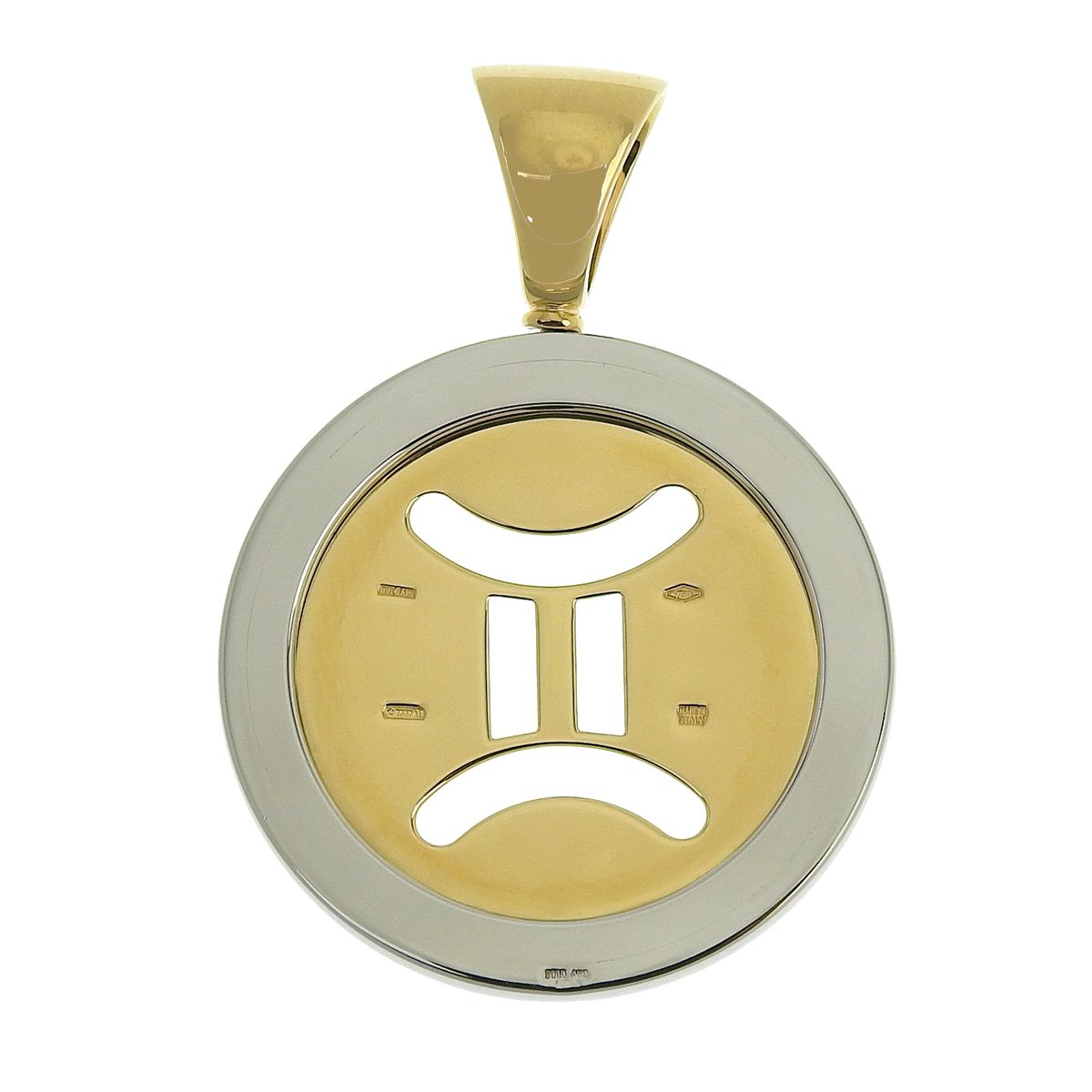 BVLGARI ブルガリ トンド イエローゴールド K 18 YG ステンレススチール SS ペンダントトップ チャーム ふたご座 アラモード