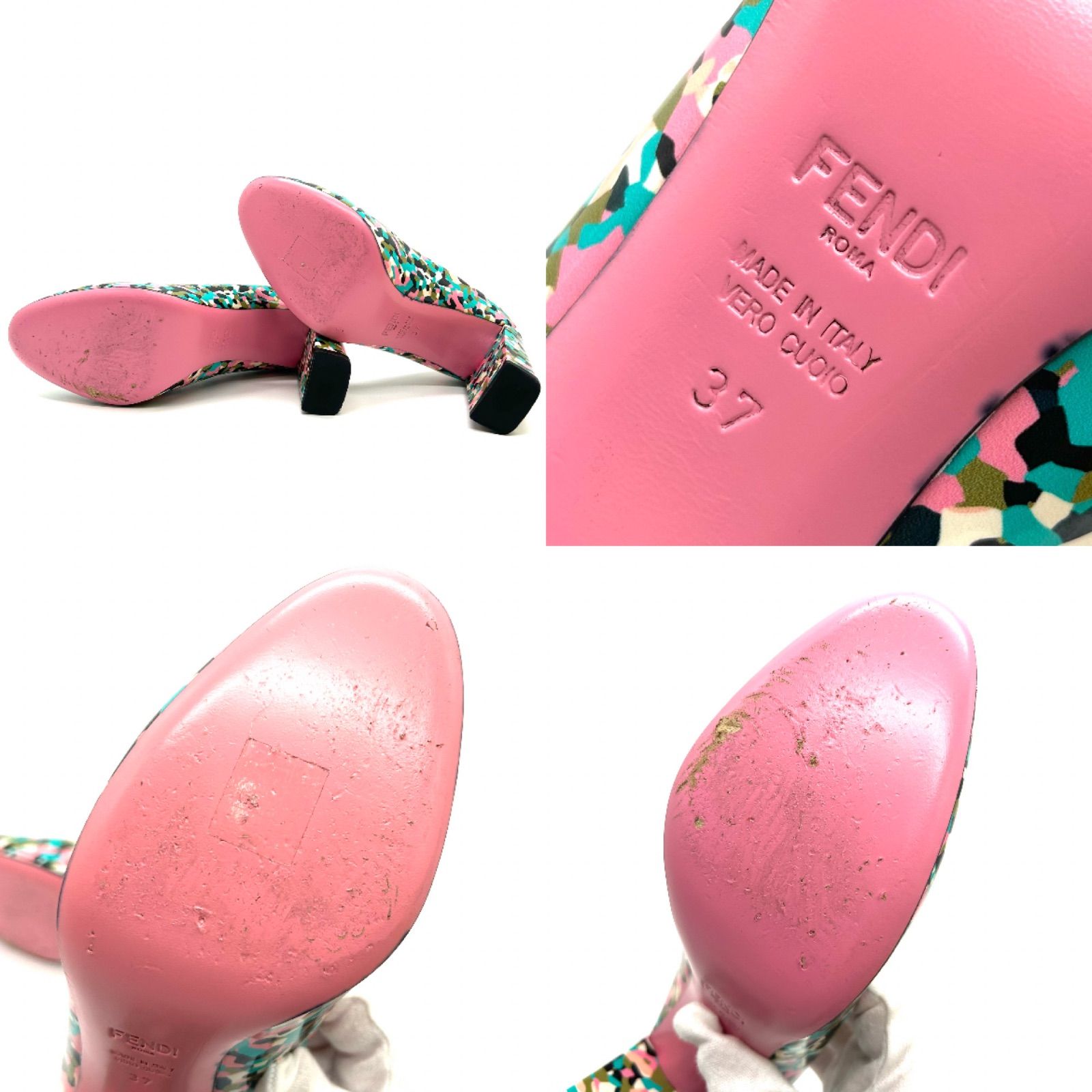 FENDI フェンディ 注文 パンプス パテントレザー マルチカラー 37