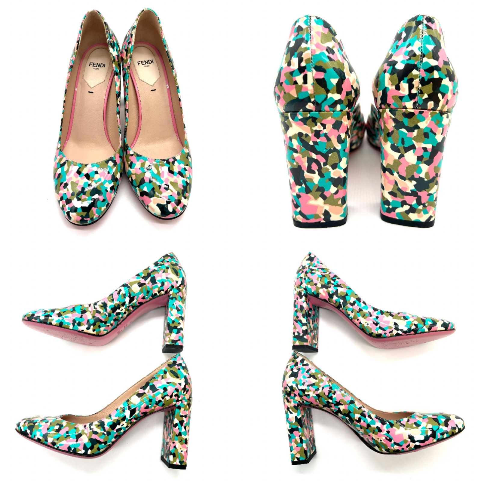 FENDI フェンディ パンプス パテントレザー マルチ 37 レディース 靴 ヒール