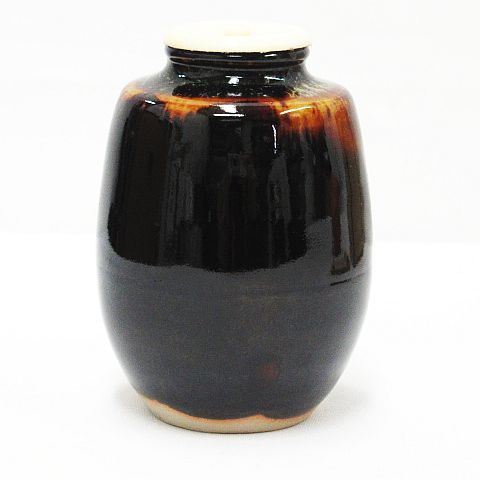 京焼 洛東 桶谷 定一 肩衝茶入 仕覆 共箱付き 茶道具 茶入 茶道 Z001