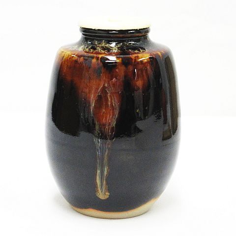 京焼 洛東 桶谷 定一 肩衝茶入 仕覆 共箱付き 茶道具 茶入 茶道 Z001