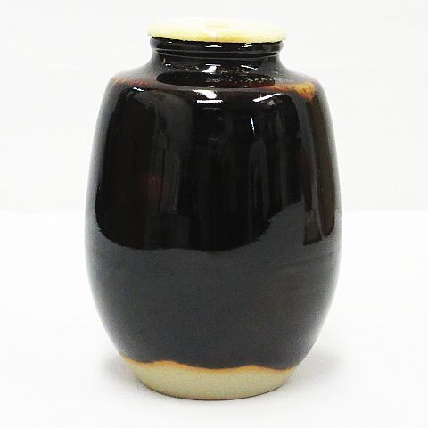 京焼 洛東 桶谷 定一 肩衝茶入 仕覆 共箱付き 茶道具 茶入 茶道 Z001