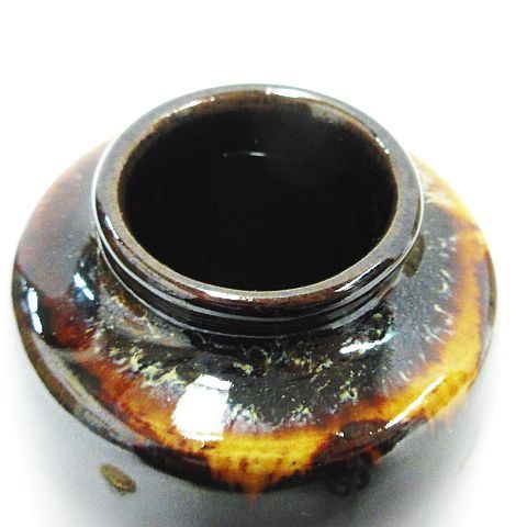 京焼 洛東 桶谷 定一 肩衝茶入 仕覆 共箱付き 茶道具 茶入 茶道 Z001