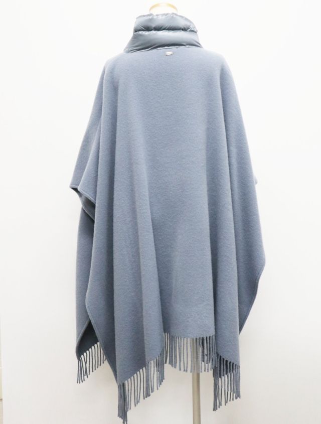 HERNO ヘルノ ウール カシミヤ ウルトラライト ケープコート ライトブルー 33395 ポンチョ