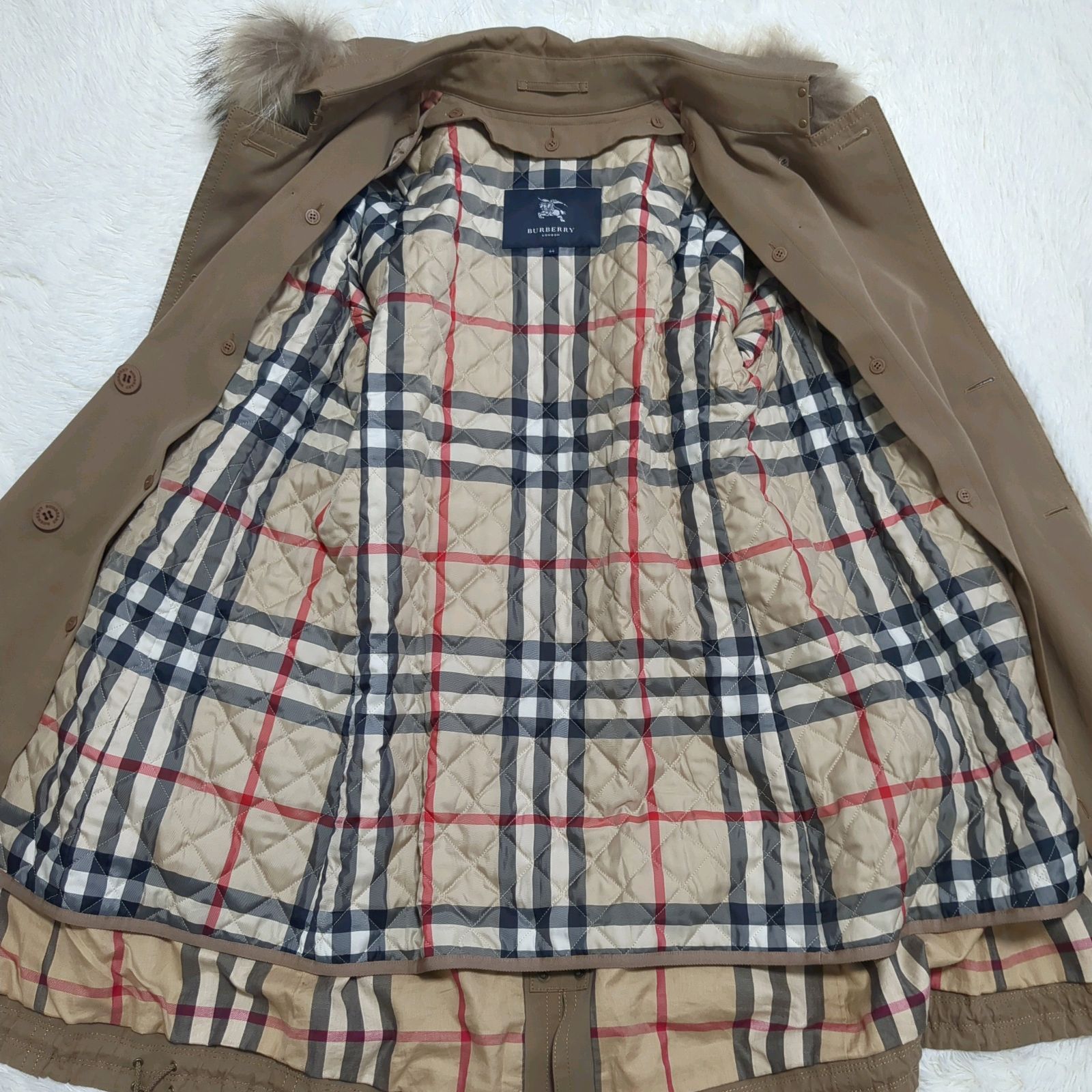 未使用級 バーバリーロンドン メガチェック スプリングコート 48 ベージュ 美品✨【バーバリーロンドン】撥水加工メガチェックスプリングコート