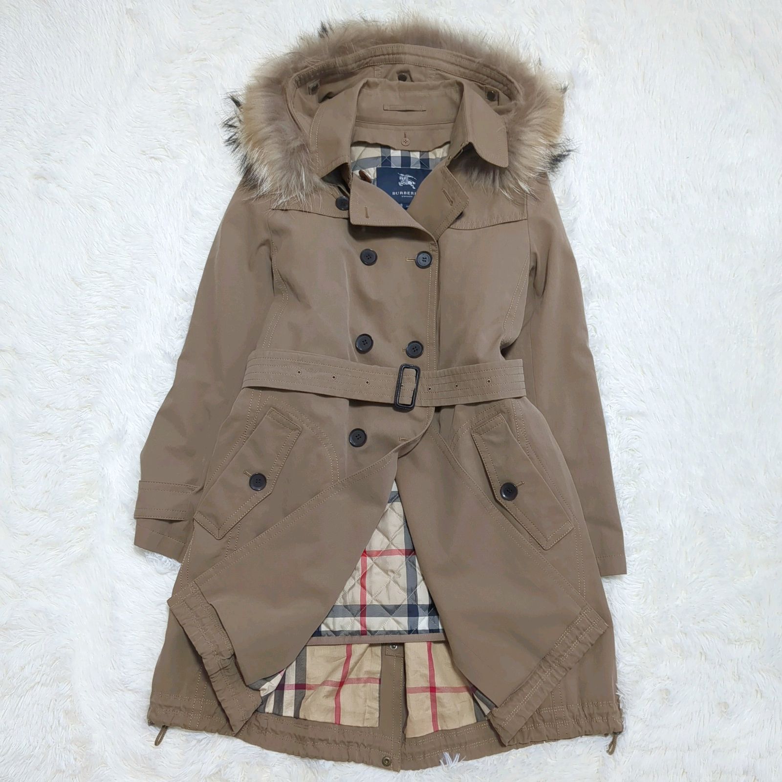 美品✨BURBERRY LONDON ダウン ロングコート メガチェック 2XL バーバリーロンドン メガチェック キルティング ダウンコート 大きい