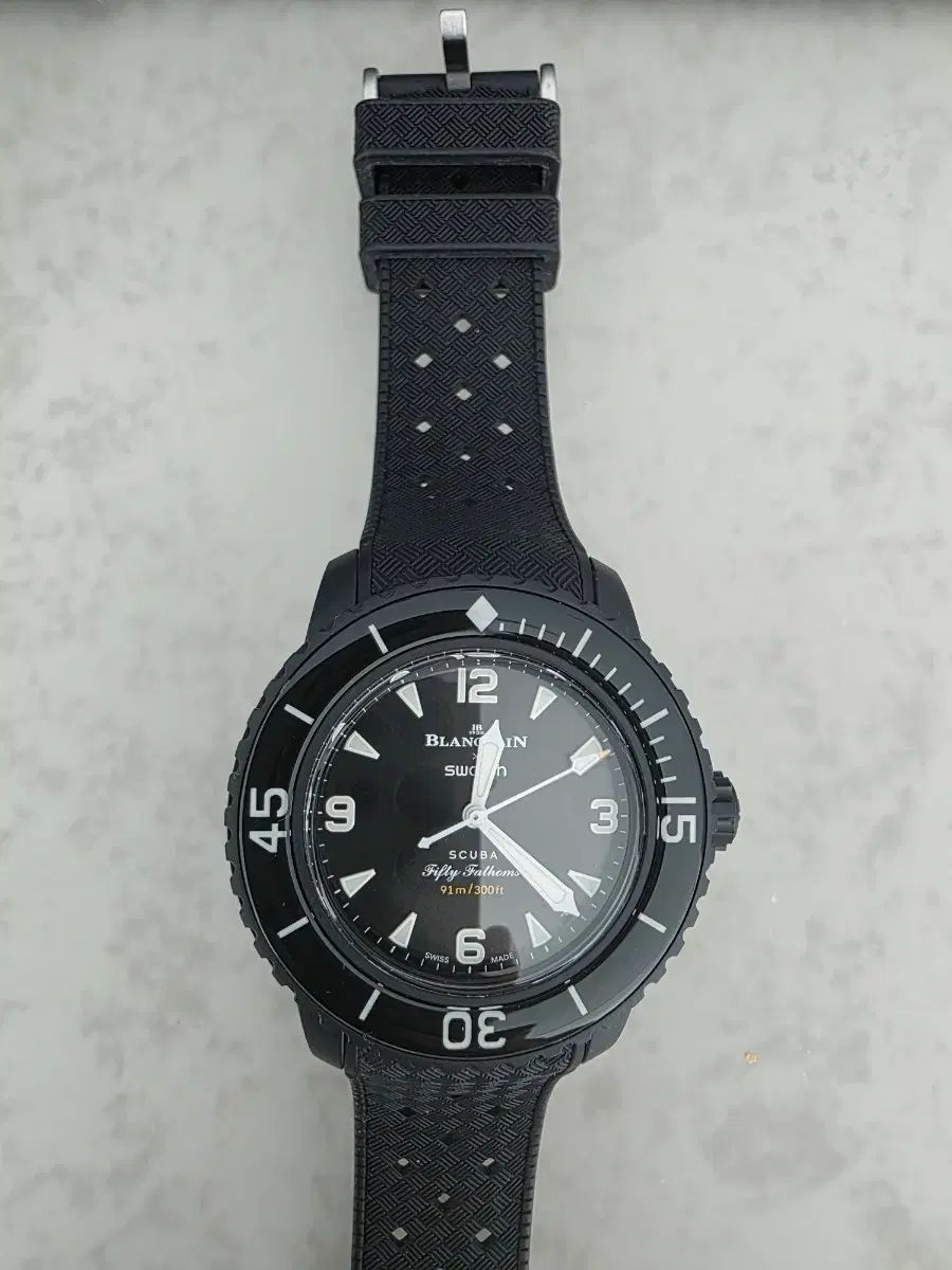 ブランパン スウォッチ スキューバ フィフティ ファゾムズ ブラック 時計 オーシャン OF ストームズ