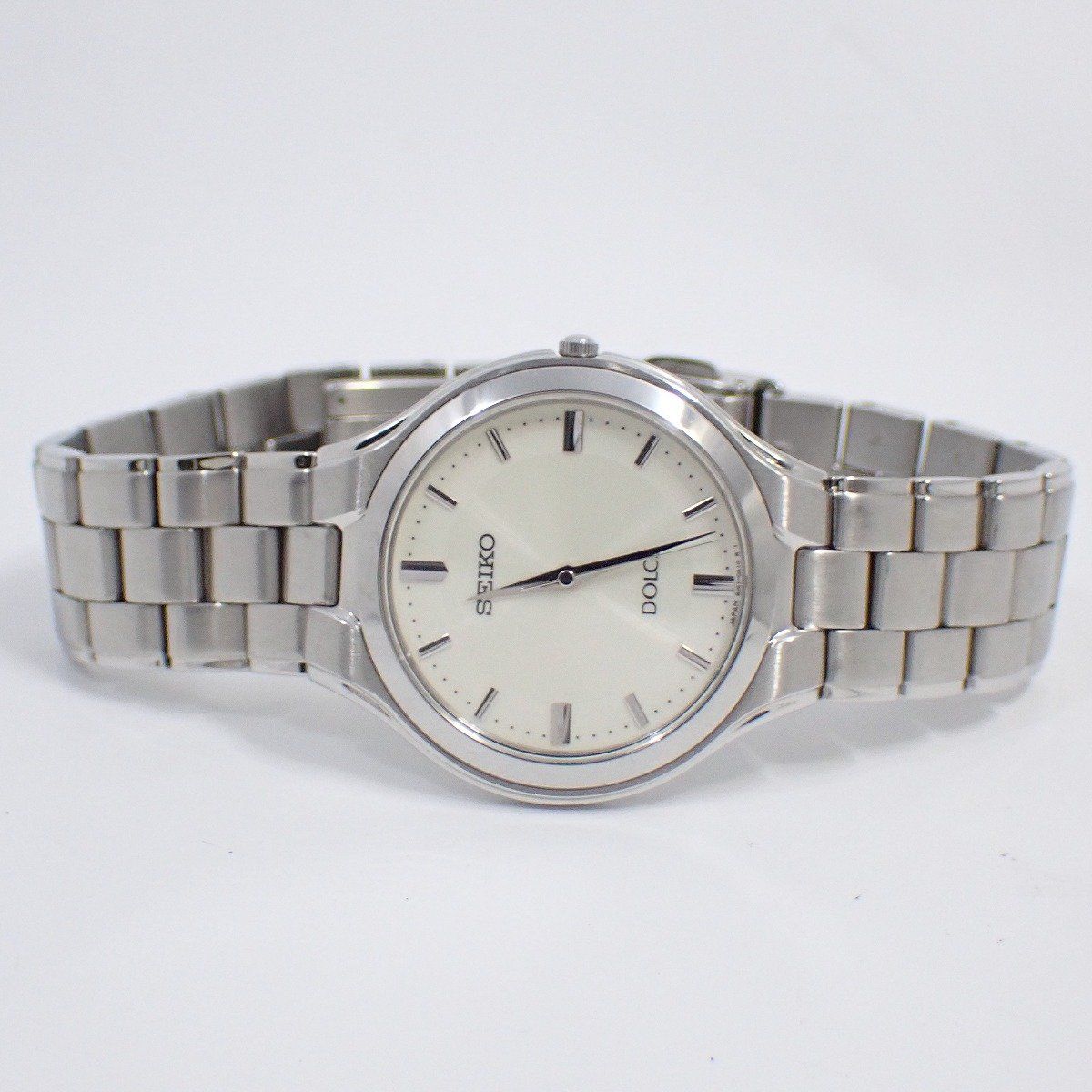 SEIKO セイコー ドルチェ クォーツ メンズ 腕時計 シルバー文字盤 SSベルト SACM 107 8 J 41-0 A 10 管理2