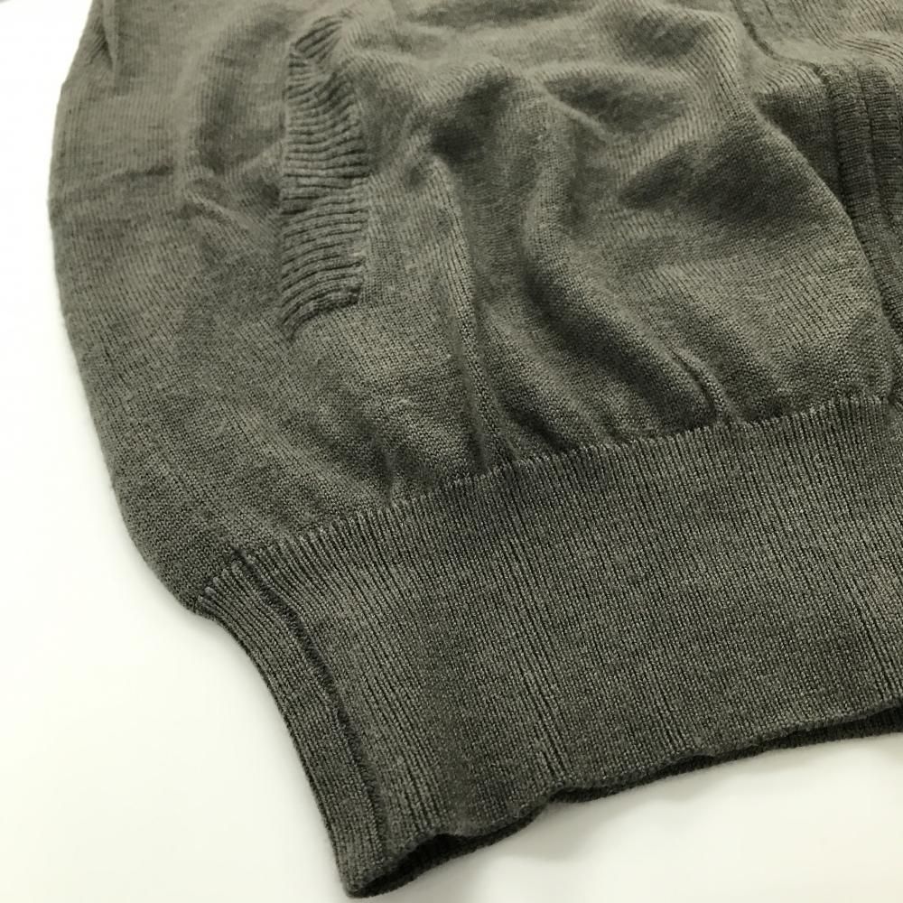 美品】オークリー ニットジップパーカー カーキグレー×ピンク ロゴ