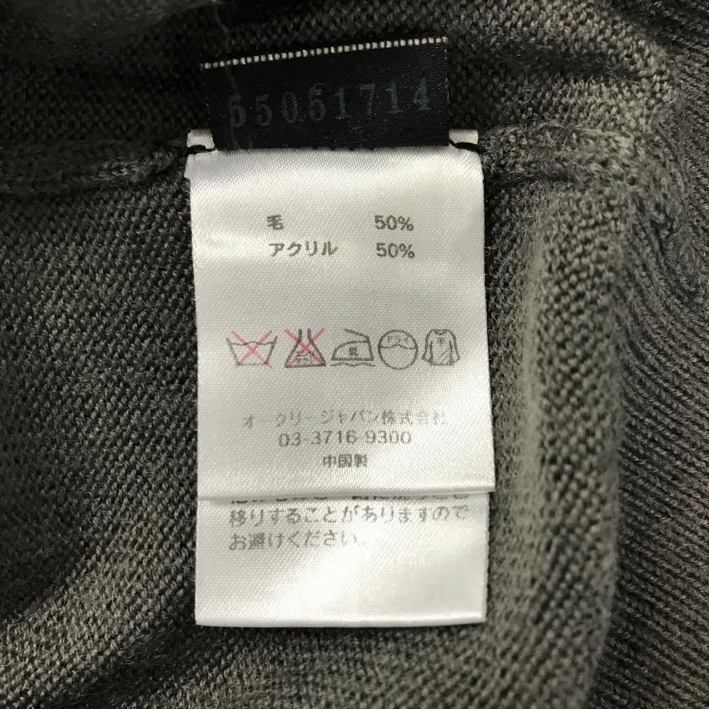 【美品】OAKLEY ニットジップフーディー 刺繍ロゴ XLサイズ アイボリー 美品】OAKLEY ニットジップフーディー 刺繍ロゴ XLサイズ アイボリー