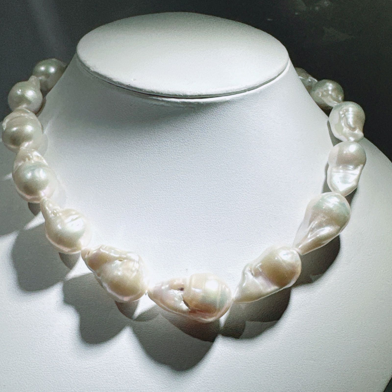 オイスターパール淡水パール美品オイスターパールネックレスNO25-2503