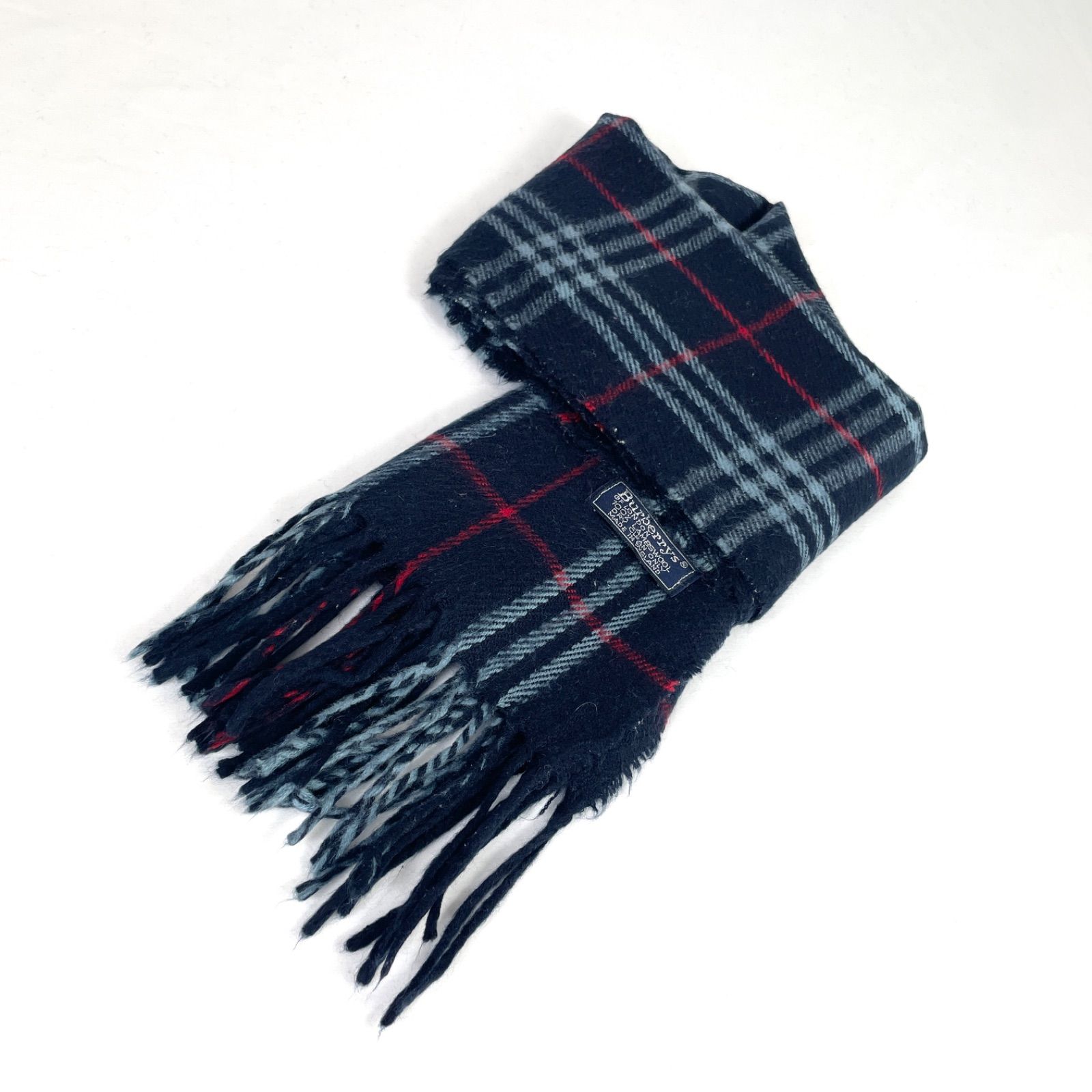 Burberryマフラー　新品　未使用　イングランド製　タグ付き　チェック t2109 バーバリー マフラー チェック ウール100% イングランド製 男女