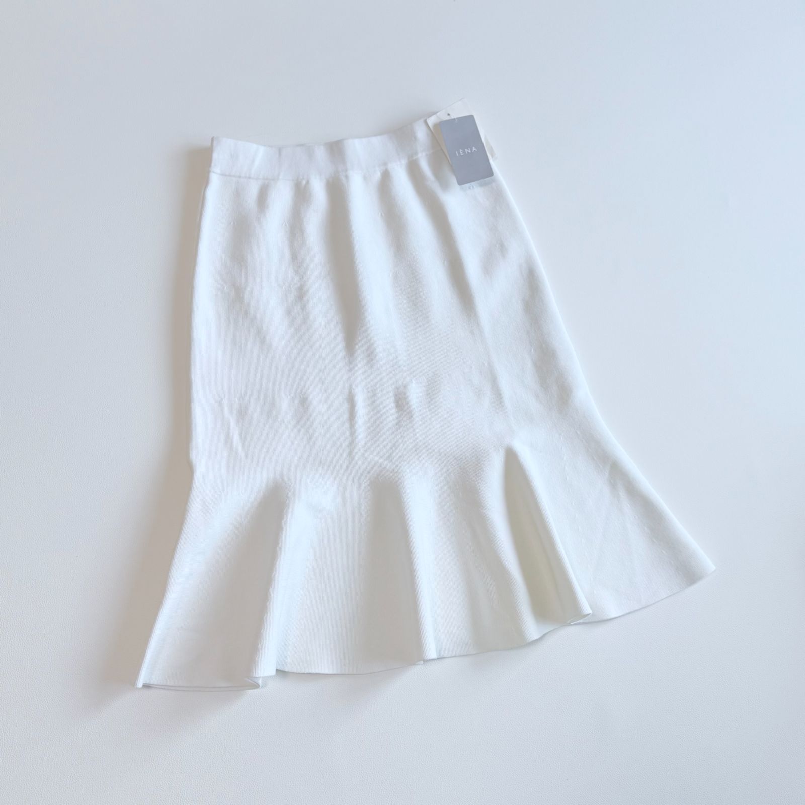 2025 IENA イエナ ファインコットン スムース ヘムフ スカート ホワイト 白 フ ロング ミモレ コットン ナイロン きれいめ