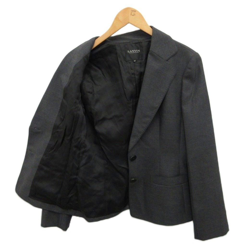 ランバン LANVIN テーラードジャケット ブレザー シングル 2B ウール