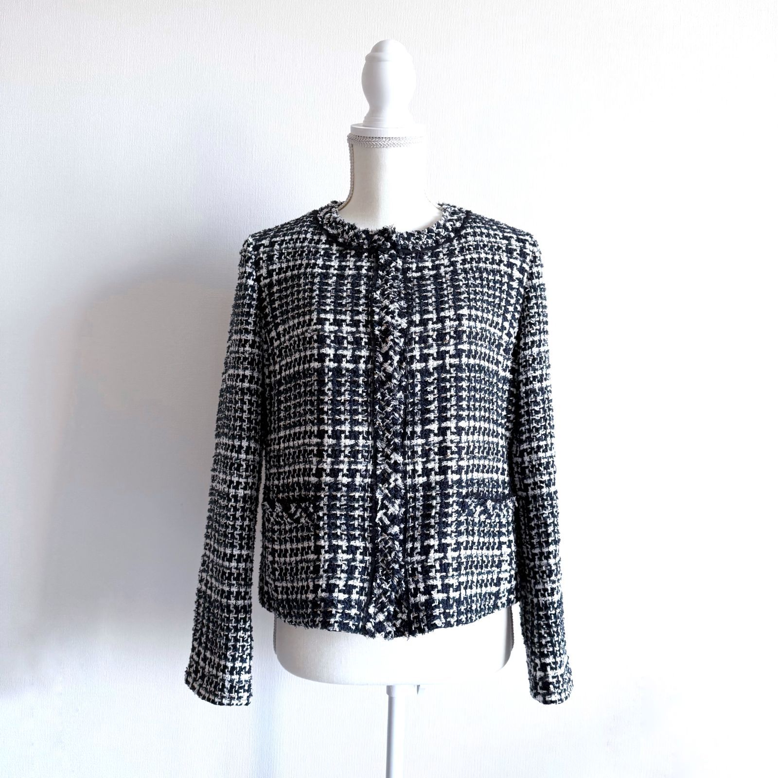 自由区 Jules ジュールトゥルニエ ツイード ノー ジャケット スカート セットアップ ネイビー セレモニー フォーマル 卒業式 入学式 40