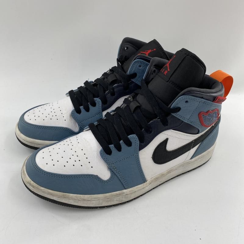 中古】FACETASM × NIKE AIR JORDAN1 Mid White/Navy スニーカー 27cm 