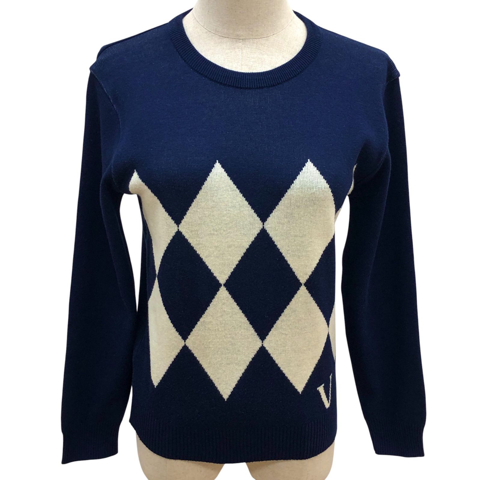 ZM1672【美品】valentino garavani ヴァレンティノ アーガイル柄ニット