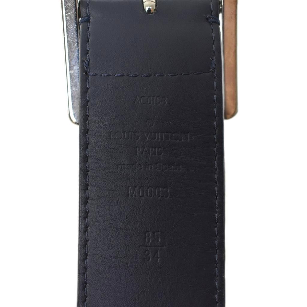 ルイヴィトン LOUIS VUITTON モノグラムブロン ベルト 85 34 白 ホワイト グレー M 0003