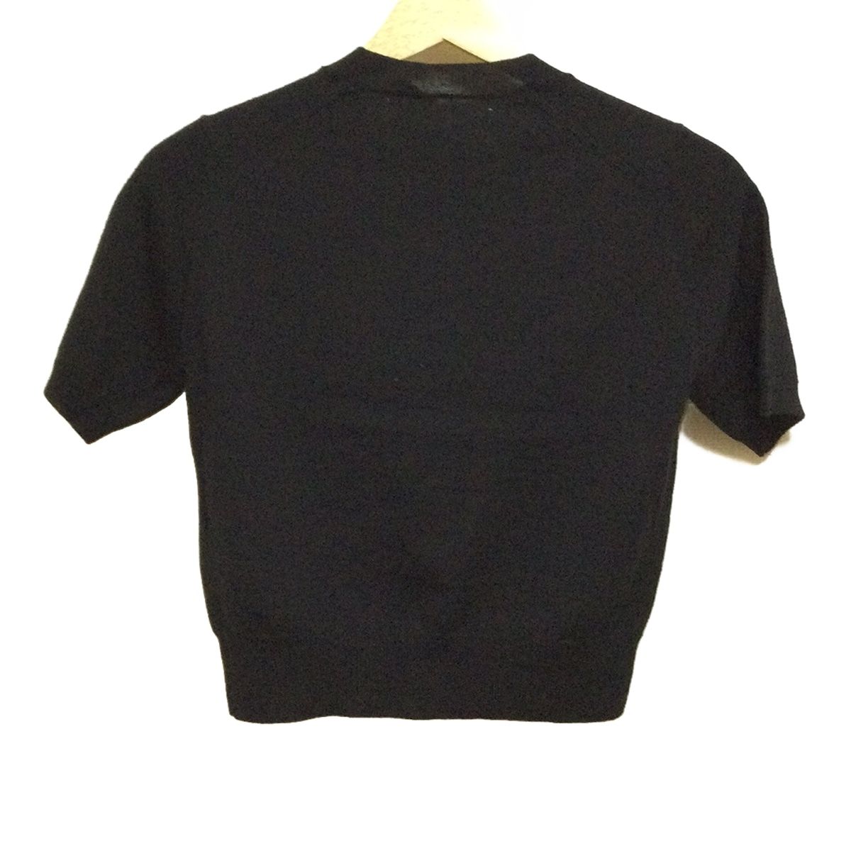 コムデギャルソンコムデギャルソン カーディガン サイズXS レディース - 黒×白 半袖 ドット柄 ビーズ