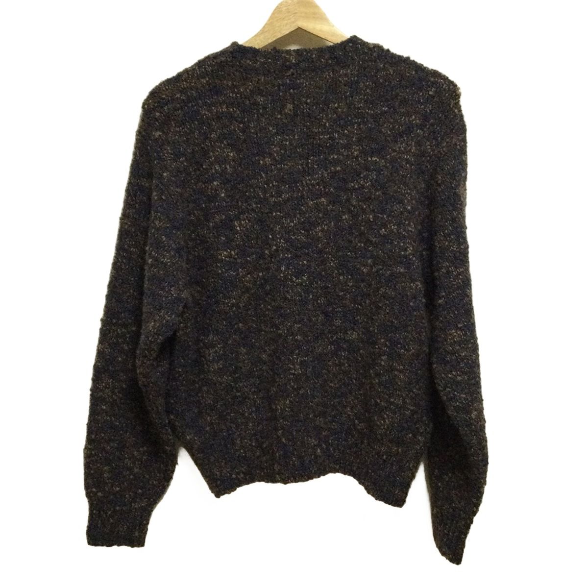 M U SPORTS ミエコウエサコ 長袖セーター サイズ42 L レディース - ネイビー×ダークブラウン×ベージュ クルーネック ニット