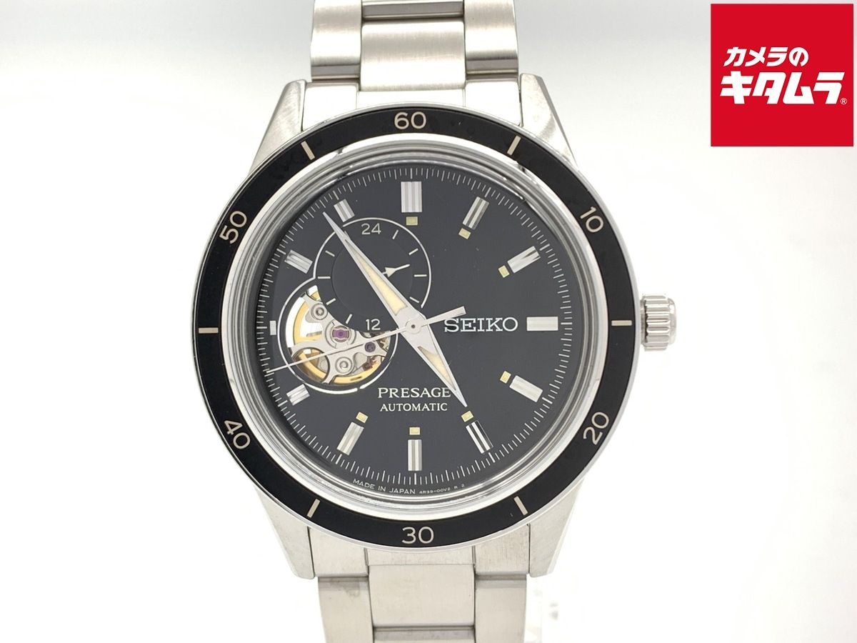 並品 セイコー プレザージュ ブラック SARY 191 4 R 39-00 Z 0 ステンレススティール
