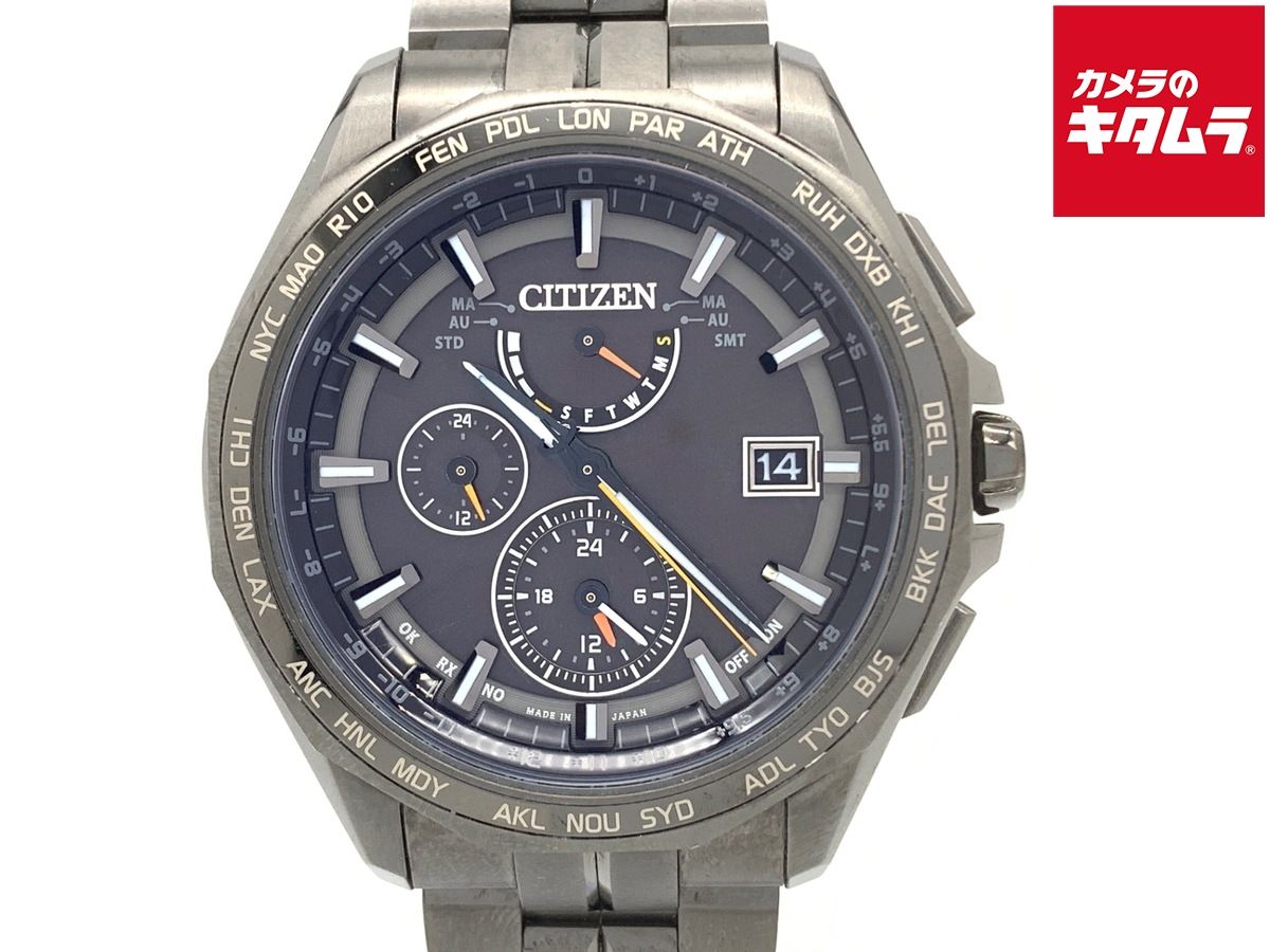 並品 シチズン アテッサ ブラック AT 9097-54 E H 820-T 023991 スーパーチタニウム