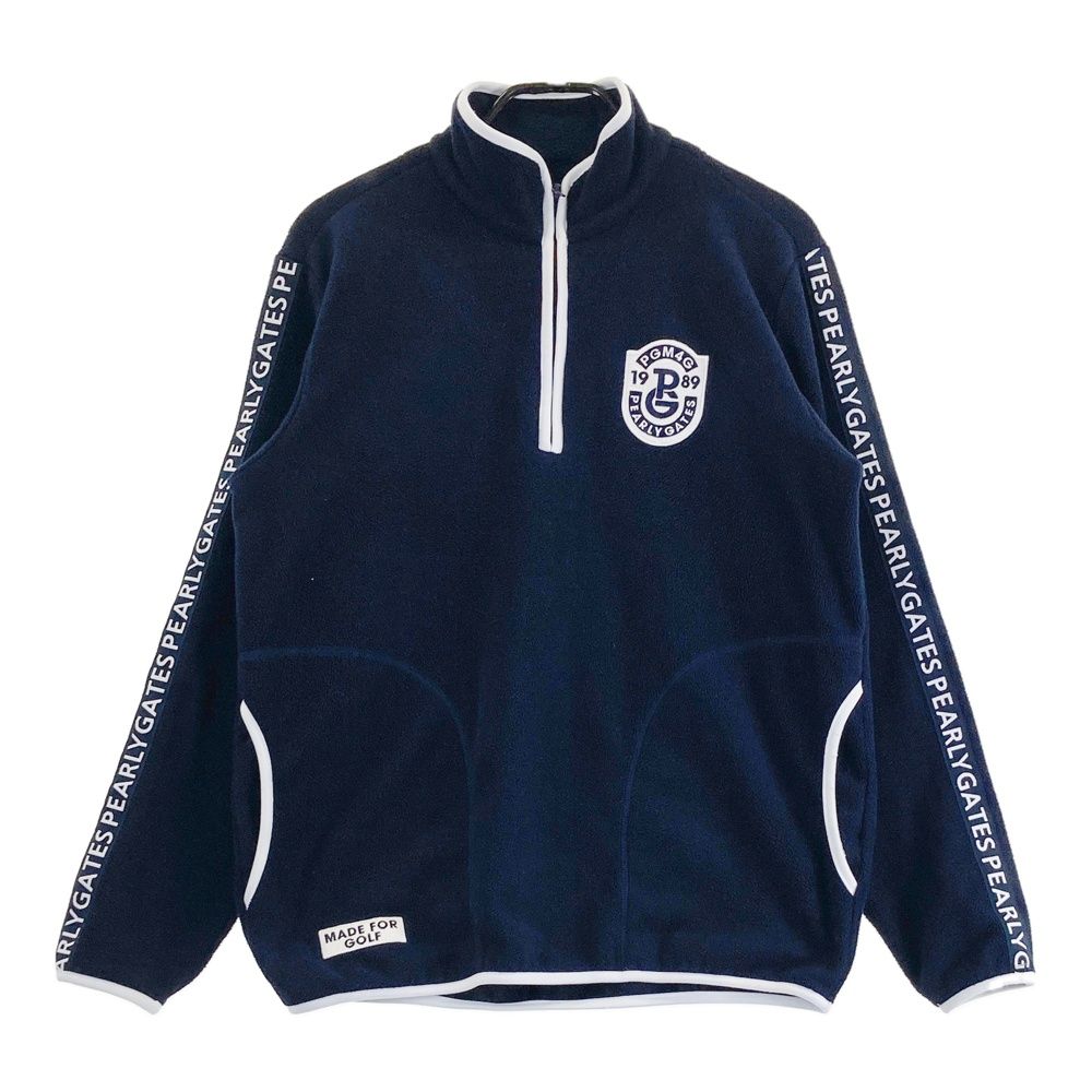PEARLY GATES ナイロンジャケット ハーフジップ ネイビー サイズ：5 PEARLY GATES パーリーゲイツ ハーフジップ フリース