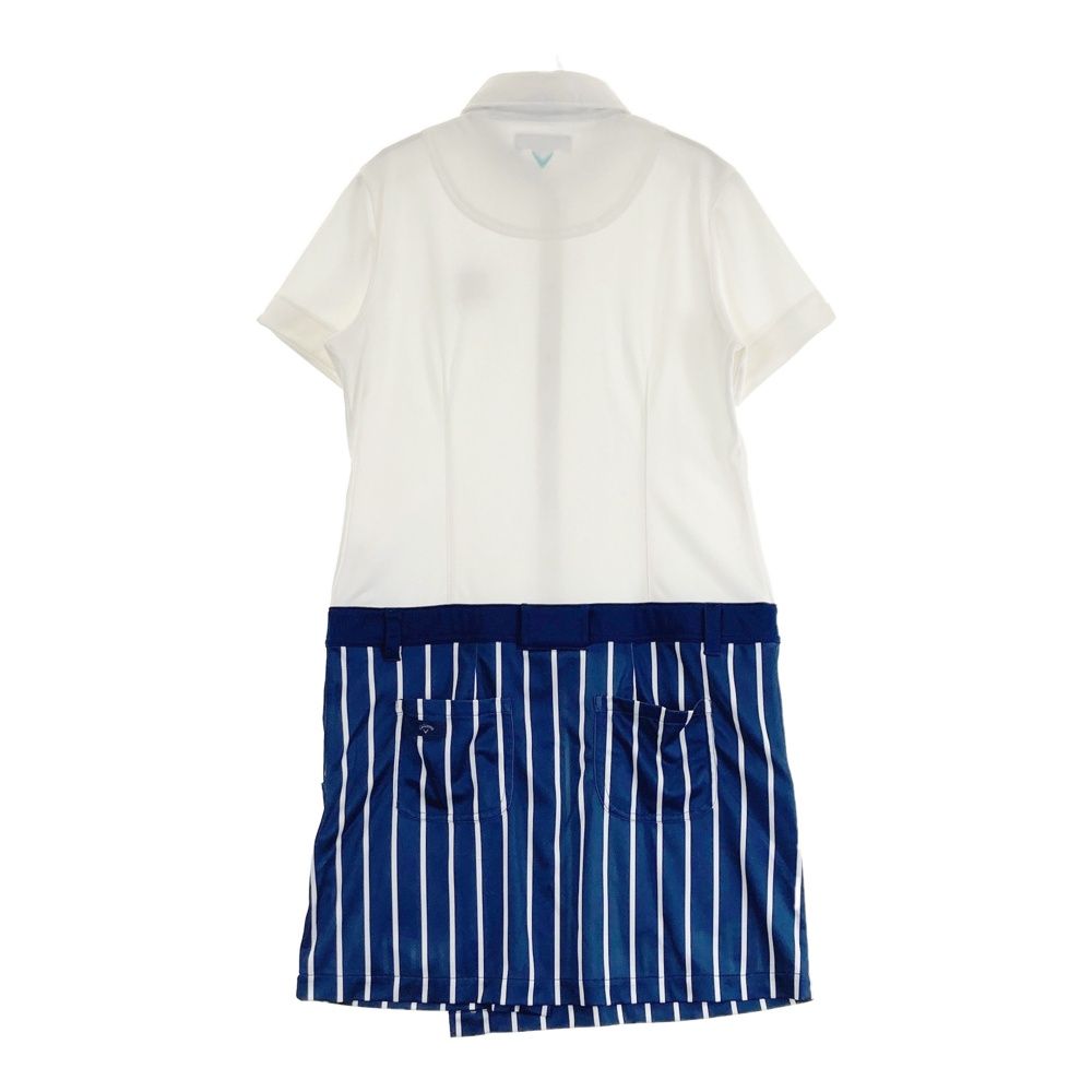 【新品未使用タグ付き】キャロウェイ]半袖 ワンピース　ストライプ柄　夏 サイズ：M CALLAWAY キャロウェイ 半袖ワンピース ストライプ柄